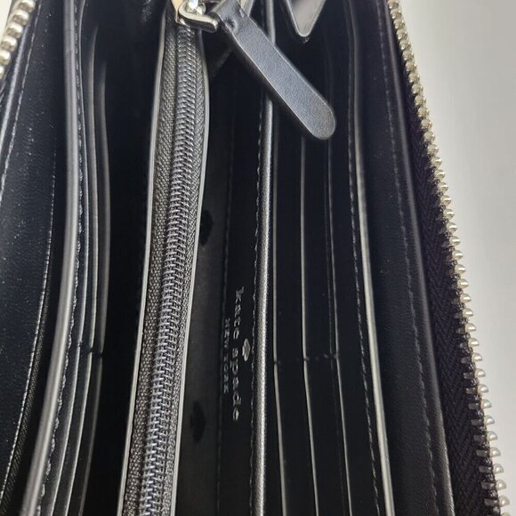Kate Spade❤️last one❤️Large Continental Wallet Black and White Zip around NWOT - Picture 14 of 14